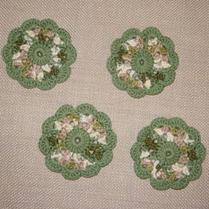 Handmade Crochet 100% Cotton SET OF 4 COASTERS